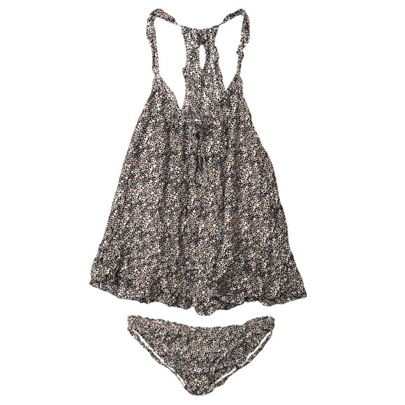 Victoria's Secret Babydoll Sleepwear Set Womens Size Large Animal Print Mob Wife - Picture 1 of 9